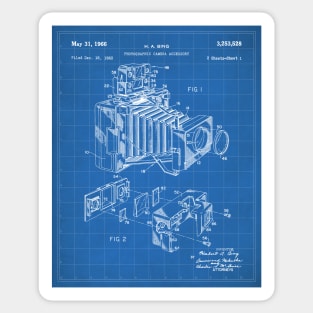 Vintage Camera Patent - Photographic Camera Art - Blueprint Sticker